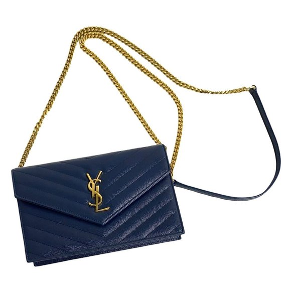 SAINT LAURENT Blue Leather Shoulder Bag - Picture 1 of 8
